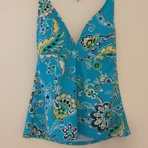 American Living Blue Tankini Top Size 10